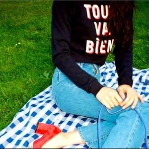 Clare Vivier TOUT VA BIEN Sweatshirt Crew Neck S